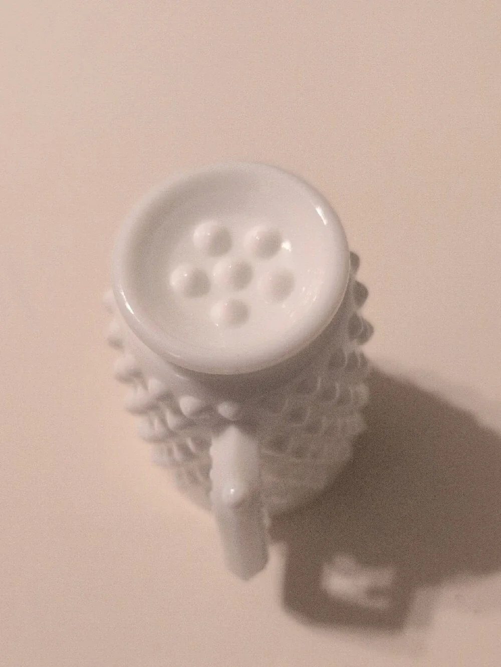 White Fenton Hobnail Milk Glass Small Creamer Pitcher